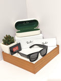 Bold Flat Top Rectangle Sunglasses - Chunky Black Acetate Shades