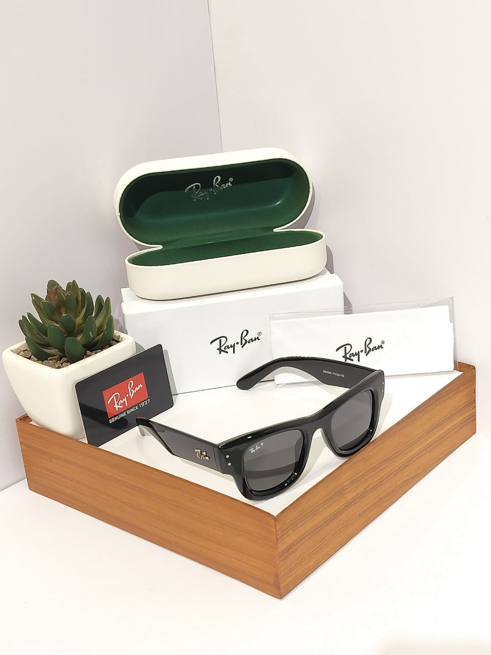 Bold Flat Top Rectangle Sunglasses - Chunky Black Acetate Shades