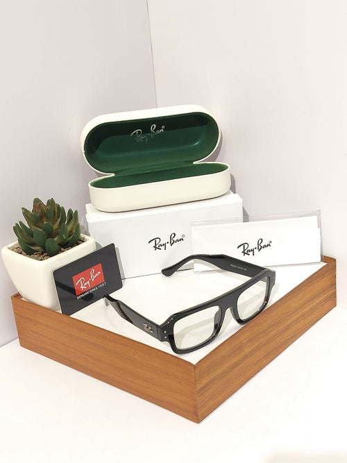 Bold Flat Top Rectangle Sunglasses - Chunky Black Acetate Shades