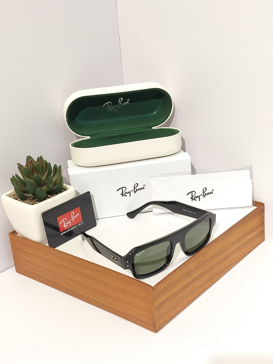 Bold Flat Top Rectangle Sunglasses - Chunky Black Acetate Shades