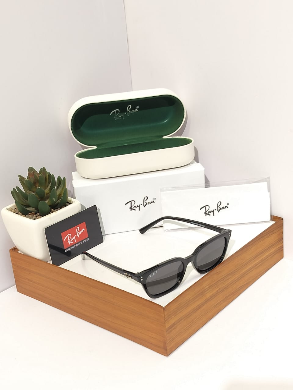 Slim Modern Rectangle Sunglasses - Low-Profile Black Acetate Shades