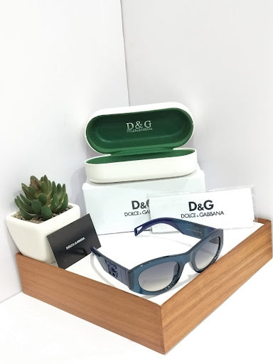 Narrow Rectangle Sunglasses with Interlocking Monogram Temples - Y2K Slim Shades