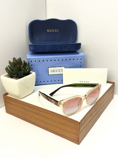 Oversized Square Sunglasses with Web Stripe Temples - Retro Chic Shades (Y3319) - Hypeculture