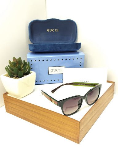 Oversized Square Sunglasses with Web Stripe Temples - Retro Chic Shades (Y3319) - Hypeculture