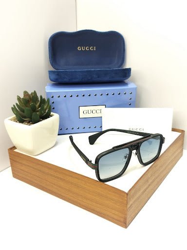 Square Navigator Sunglasses with Textured Double Bridge - Retro Metal Bar Aviators - Hypeculture