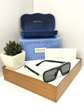 Square Navigator Sunglasses with Textured Double Bridge - Retro Metal Bar Aviators - Hypeculture
