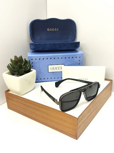 Square Navigator Sunglasses with Textured Double Bridge - Retro Metal Bar Aviators - Hypeculture