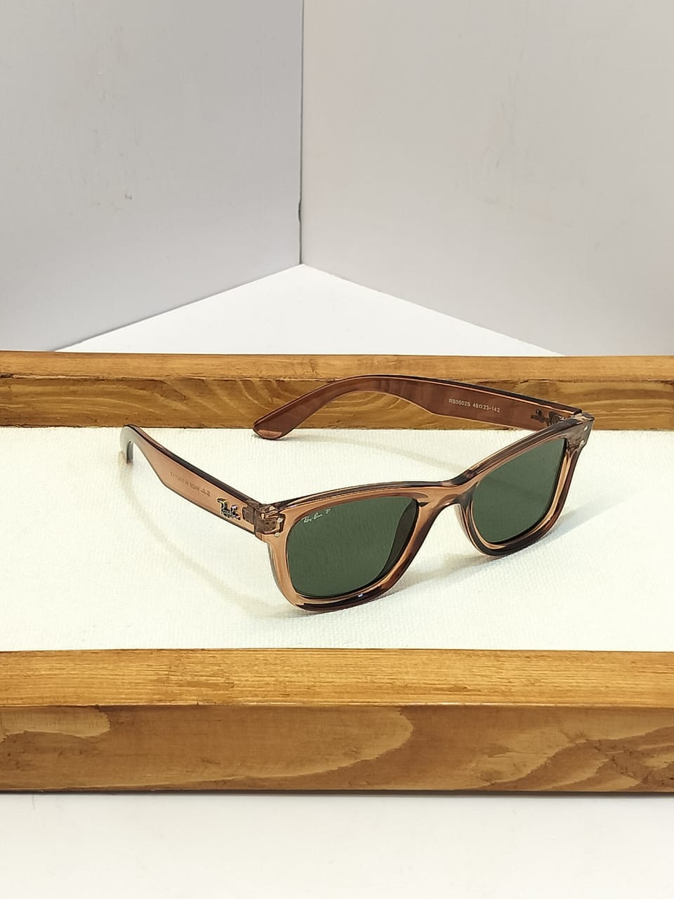 Translucent Square Wayfarer Sunglasses - Crystal Amber Retro Shades - HypeCulture