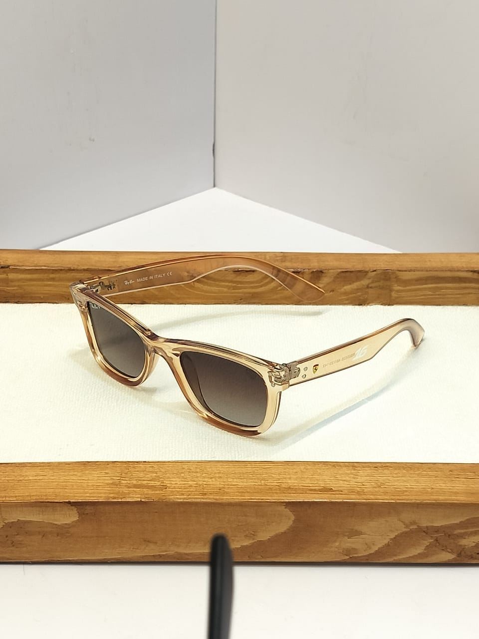 Translucent Square Wayfarer Sunglasses - Crystal Amber Retro Shades - HypeCulture