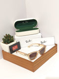 Translucent Square Wayfarer Sunglasses - Crystal Amber Retro Shades - HypeCulture